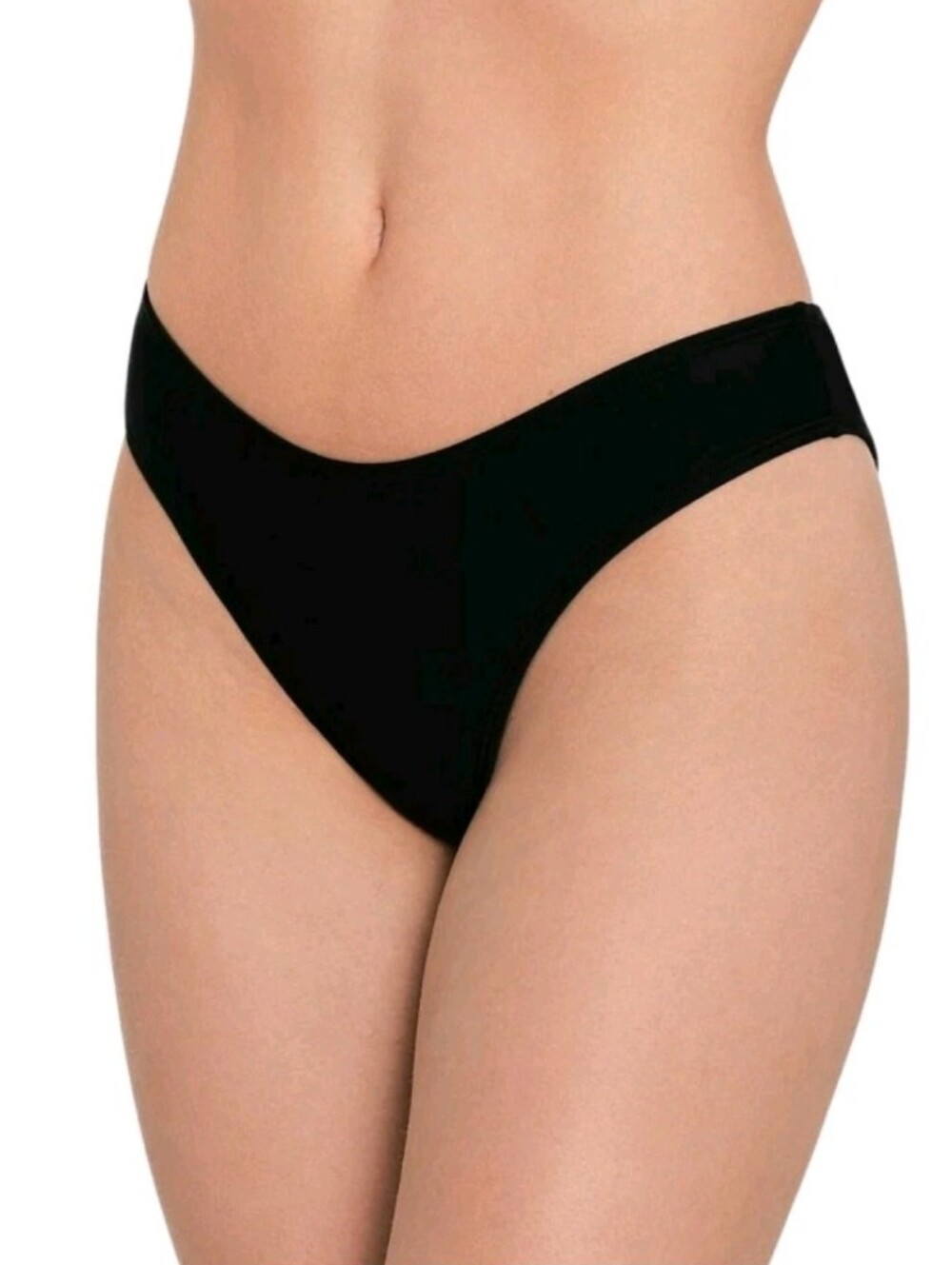 Salt + Cove High Cut High Waist BIKINI Bottoms Black Size Large NEW With Tags